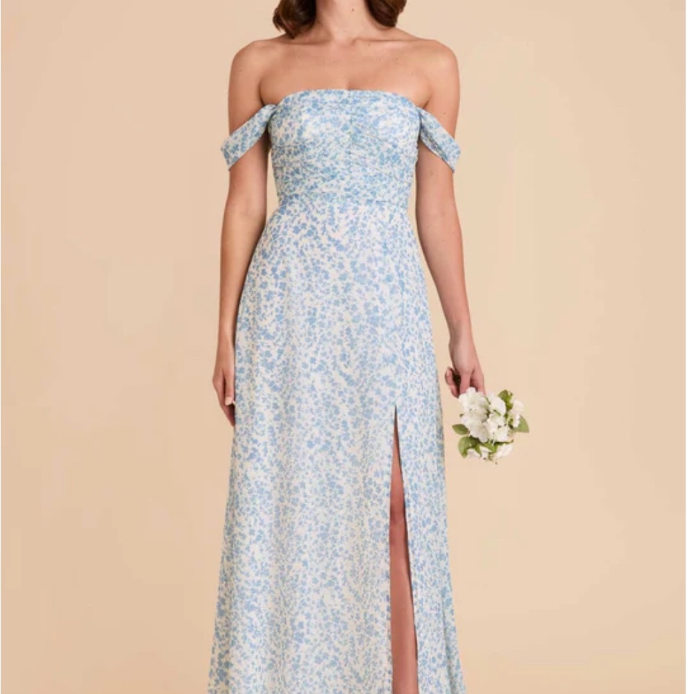 Birdy Grey Strapless Blue Floral Dress